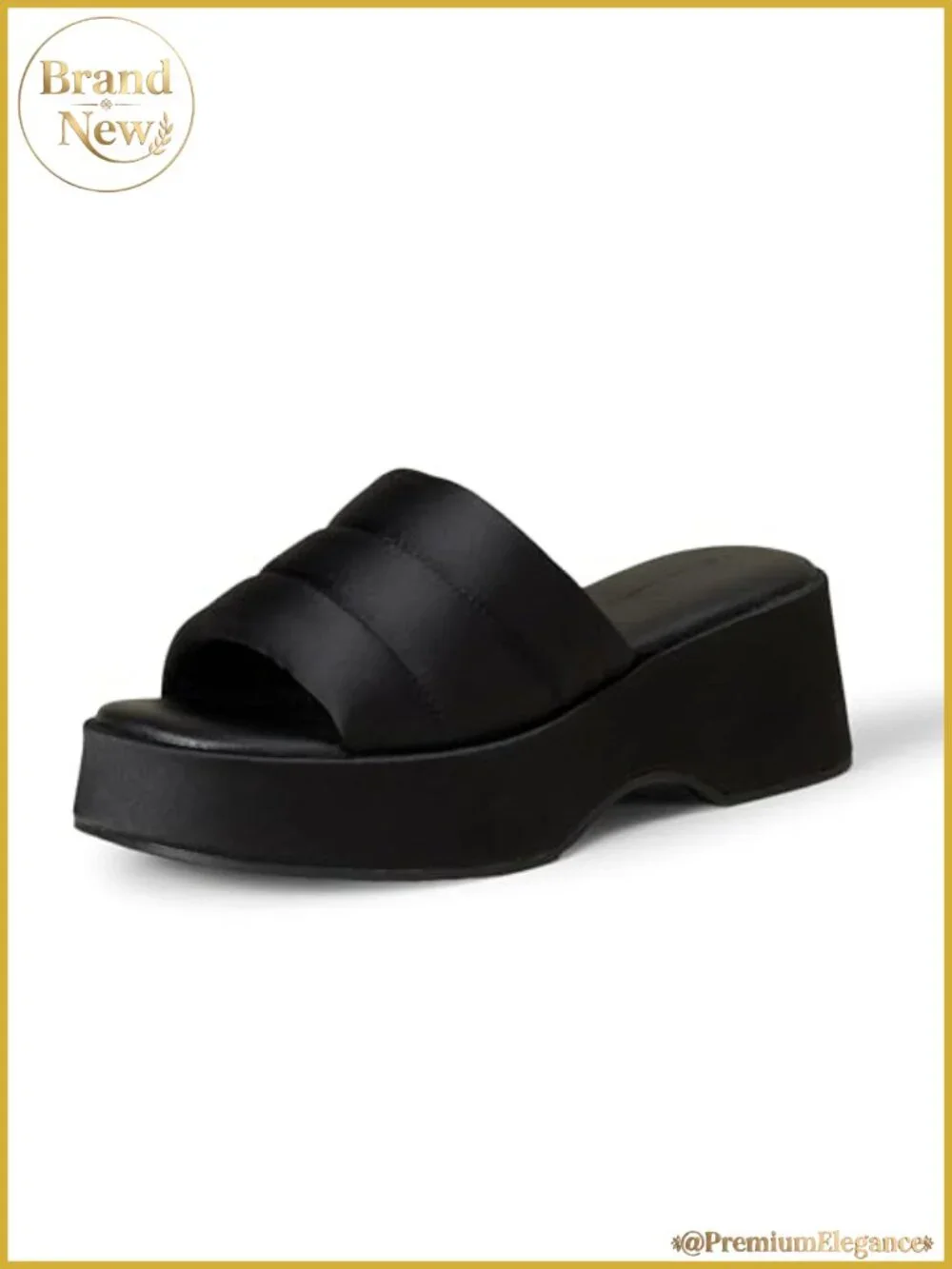 Women's Platform Slip On Sandals Satin Slides Summer Beach